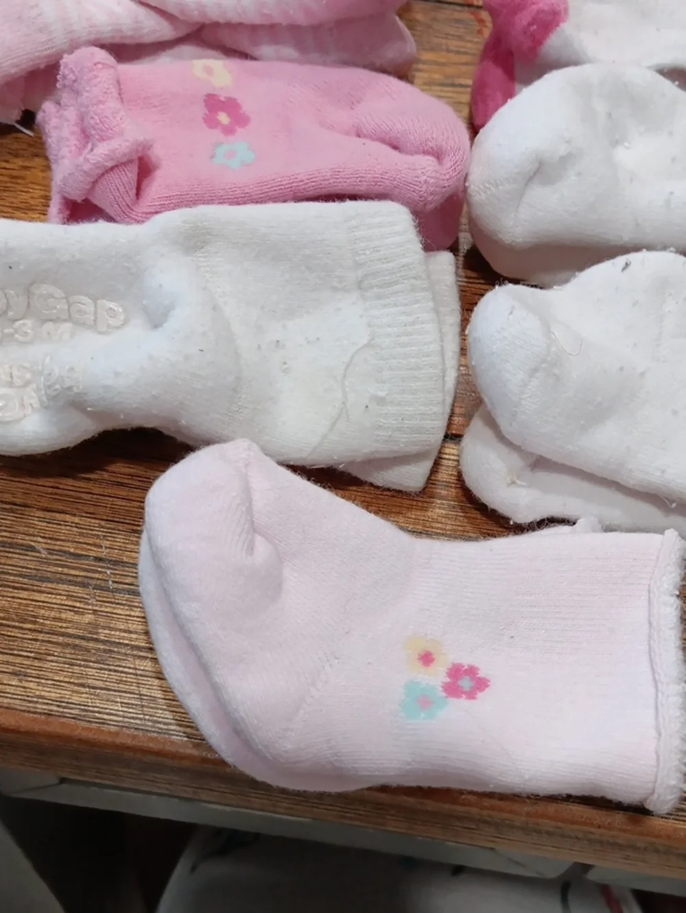 Assorted Baby Girls' Cotton Socks - Pink, White, Light Blue